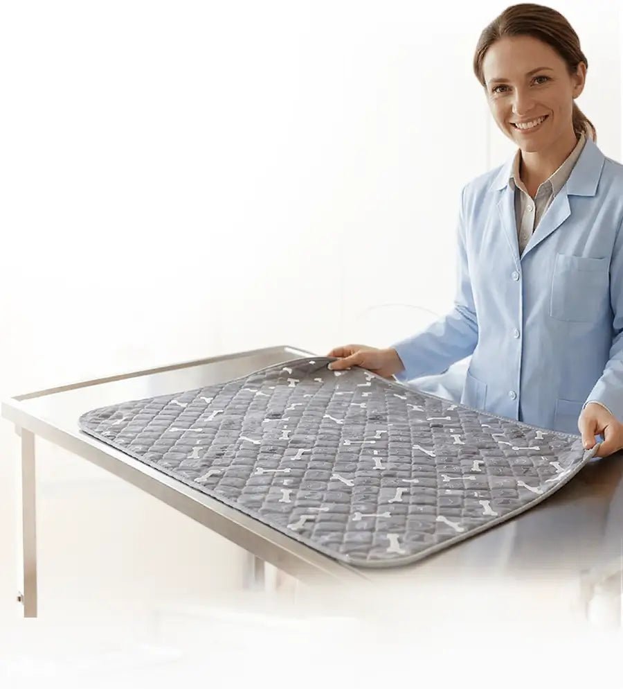 Veterinary professional presenting the PupVilo pad